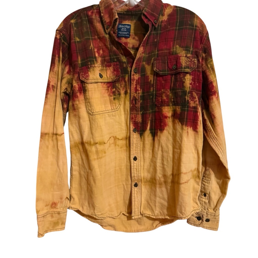 Upcycled tiedyed buttonup longsleeve altered Shirt faded glory mens small top